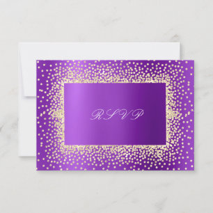 Glitzer Violet Amethyst Gold UAWG Krystal A RSVP Karte