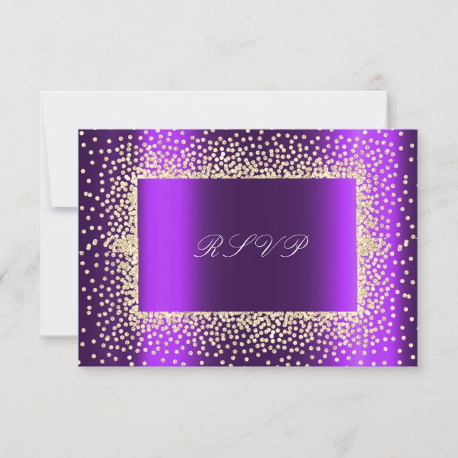 Glitzer Violet Amethyst Gold UAWG Krystal RSVP Karte (Vorderseite)