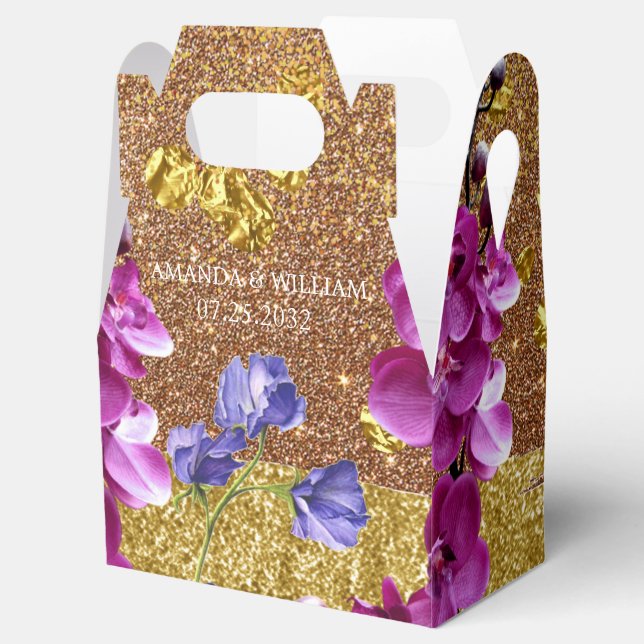Glitzer Violets Moderne Gastgeschenk Hochzeit Geschenkschachtel (Geöffnet)