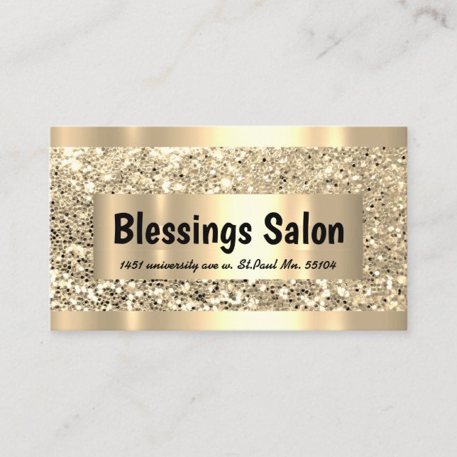 Glitzer VIP Gold Frame Event Planner Luminous Busi Visitenkarte (Vorderseite)
