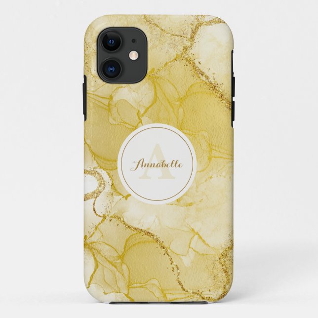 Glitzer von Gold Imitate Case-Mate iPhone Hülle (Rückseite)