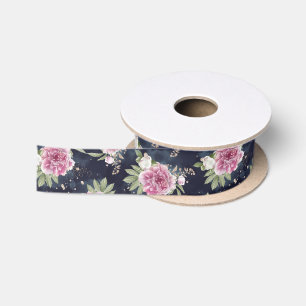 Glitzer Wasserfarbe Rosa Blau Blumen Mädchen Glam Satinband