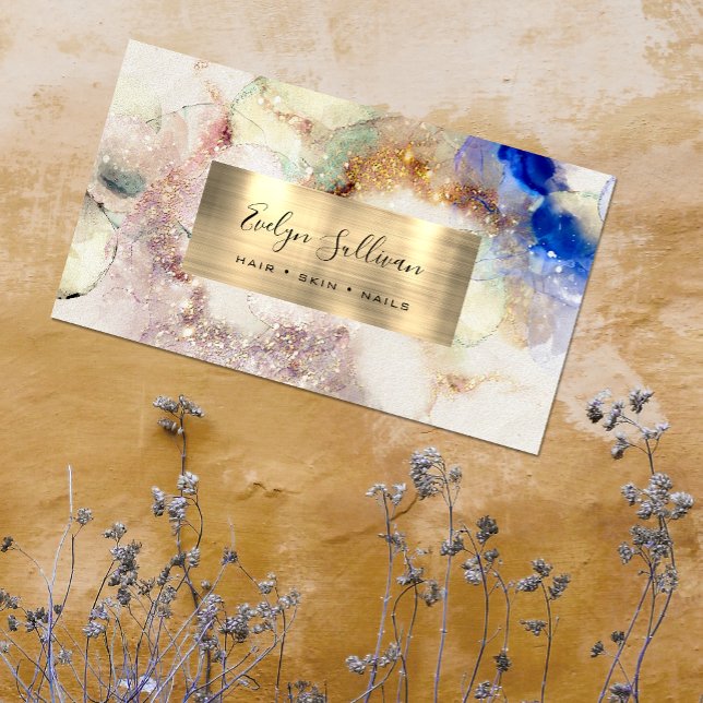 Glitzer Wasserfarbe und Gold Foil Visitenkarte (Von Creator hochgeladen)