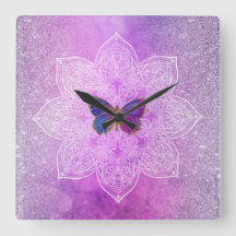 *~* Glitzer Wasserfarbe Yoga Schmetterling Mandala