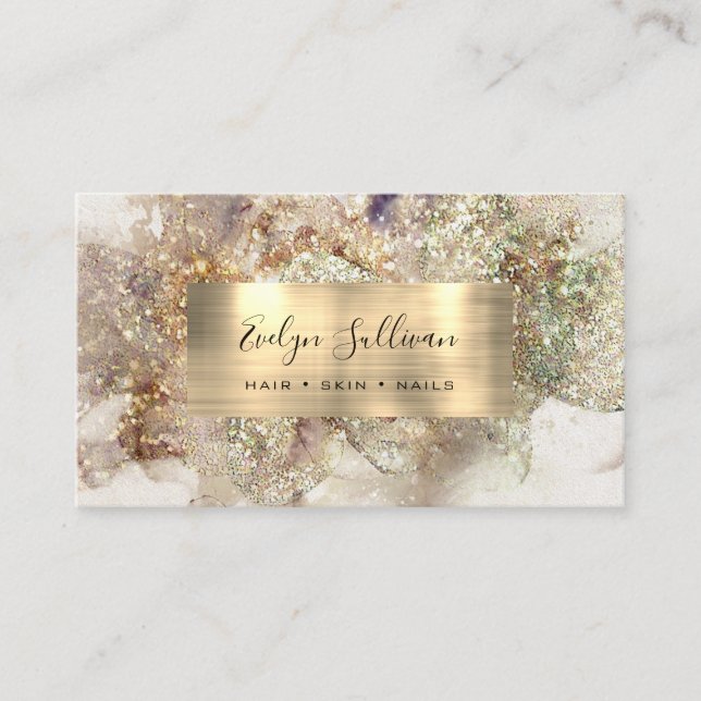 Glitzer Watercolor Business Card Visitenkarte (Vorderseite)