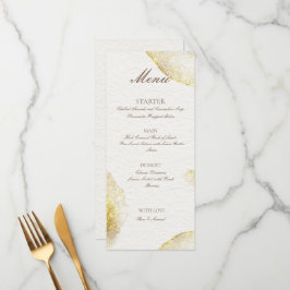 Glitzer Watercolor Gold Flat Menu Menükarte