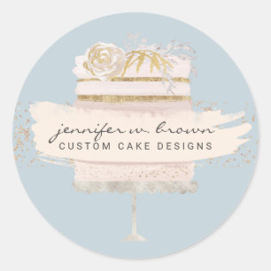 Glitzer Wedding Cake Bakery Event Planner Runder Aufkleber