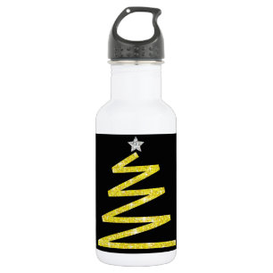 Glitzer Weihnachtsbaum Edelstahlflasche