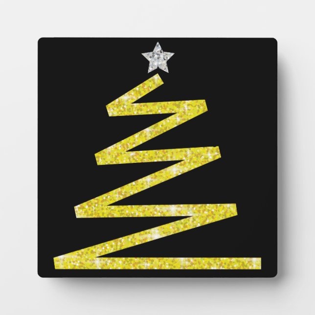 Glitzer Weihnachtsbaum Fotoplatte (Vorderseite)