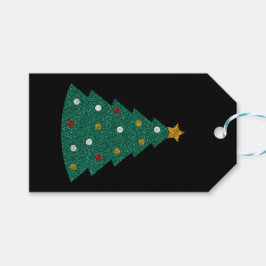 Glitzer Weihnachtsbaum Geschenkanhänger