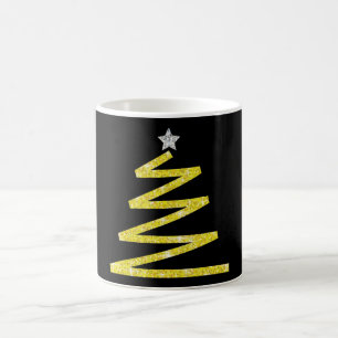 Glitzer Weihnachtsbaum Kaffeetasse