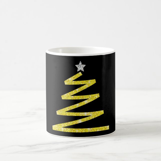 Glitzer Weihnachtsbaum Kaffeetasse (Mittel)