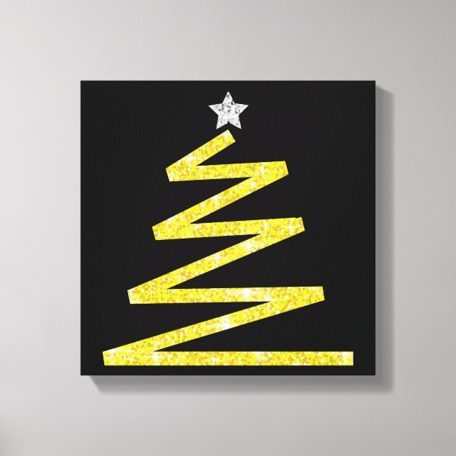 Glitzer Weihnachtsbaum Leinwanddruck (Vorderseite)