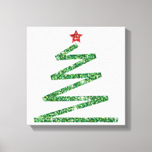Glitzer Weihnachtsbaum Leinwanddruck
