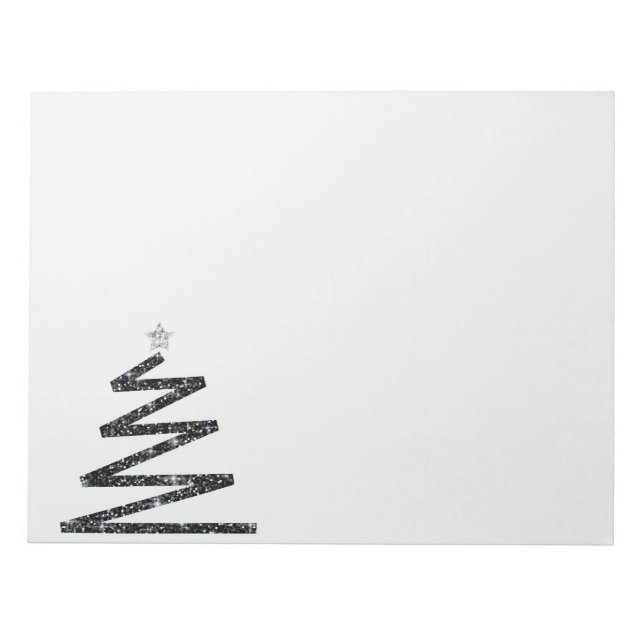 Glitzer Weihnachtsbaum Notizblock (Vorderseite)