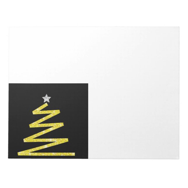 Glitzer Weihnachtsbaum Notizblock (Vorderseite)