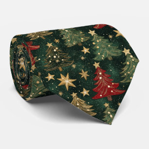Glitzer-Weihnachtsbäume & Sterne (1) Krawatte