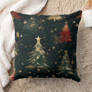 Glitzer-Weihnachtsbäume & Sterne (2) Kissen