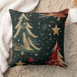 Glitzer-Weihnachtsbäume & Sterne (3) Kissen