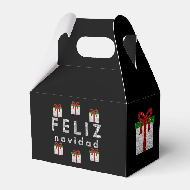 Glitzer Weihnachtsgeschenk Geschenkschachtel (Vorderseite)