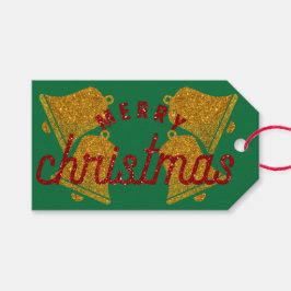 Glitzer Weihnachtsglocken Geschenkanhänger