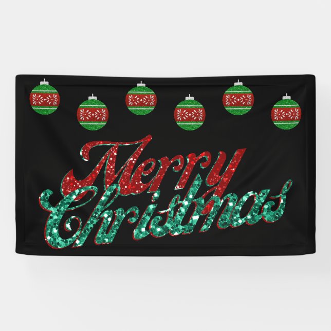 Glitzer Weihnachtsschmuck Banner (Horizontal)