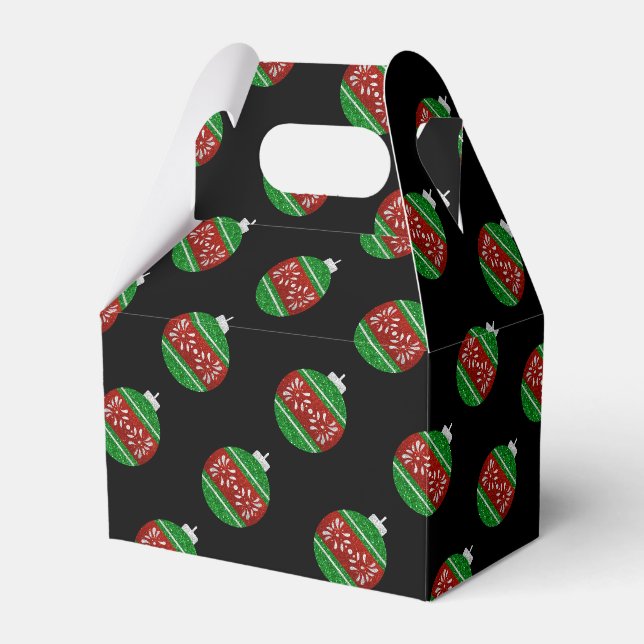 Glitzer Weihnachtsschmuck Geschenkschachtel (Vorderseite)