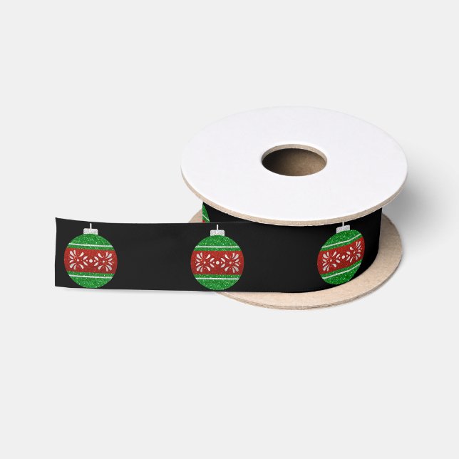 Glitzer Weihnachtsschmuck Satinband (Spule)