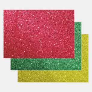 Glitzer Weihnachtswrapping Paper - Niedlich & mode Geschenkpapier Set