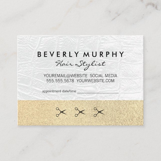 Glitzer/Weißleder/Ernennung Terminkarte (Vorderseite)