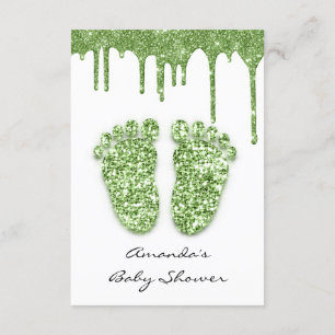 Glitzer White Mint Green Baby Dusche Feet Einladung