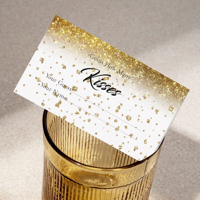Glitzer Wie viele Kisses Bridal Spiel Umschließung Begleitkarte (Von Creator hochgeladen)