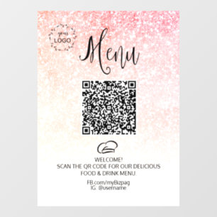 *~* Glitzer-Wiederherstellungs-Menü QR-LOGO Fensteraufkleber