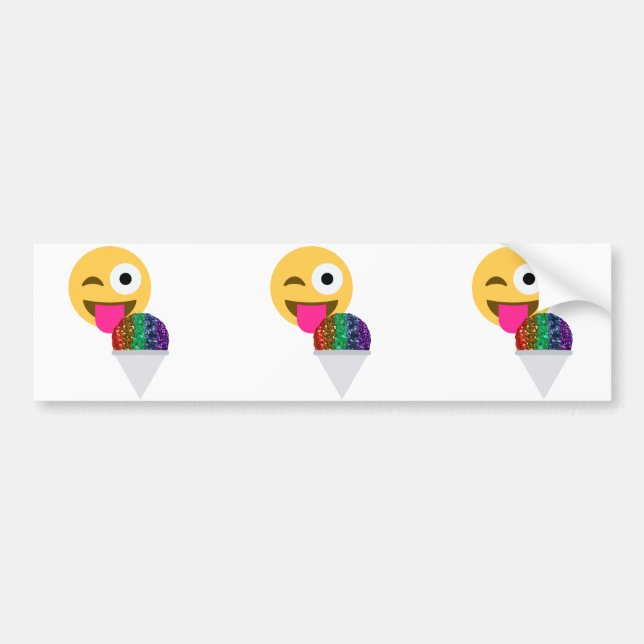 Glitzer wink Emoji Autoaufkleber (Vorne)