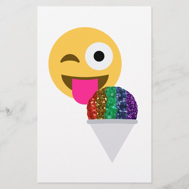 Glitzer wink Emoji Briefpapier (Vorderseite)