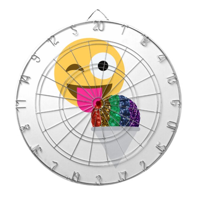 Glitzer wink Emoji Dartscheibe (vorne)