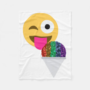 Glitzer wink Emoji Decke