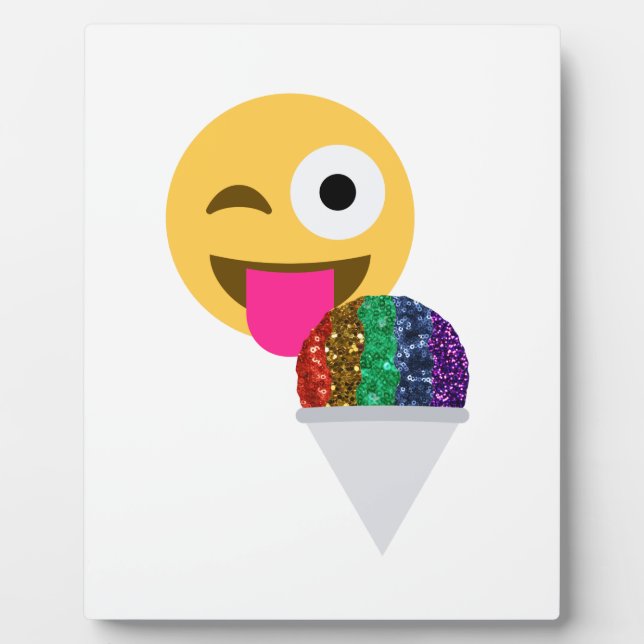 Glitzer wink Emoji Fotoplatte (Vorderseite)