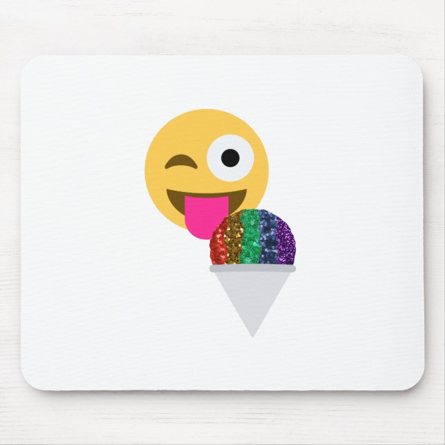 Glitzer wink Emoji Mousepad (Vorne)