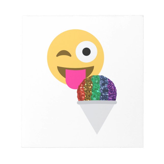 Glitzer wink Emoji Notizblock (Vorderseite)