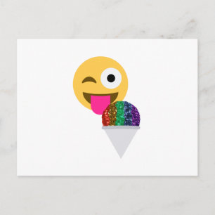 Glitzer-Wink-Emoji Postkarte