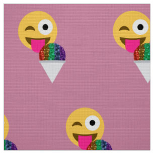 Glitzer wink Emoji Stoff