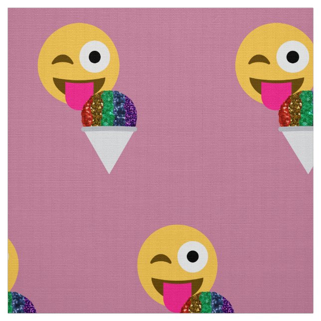 Glitzer wink Emoji Stoff (Muster)