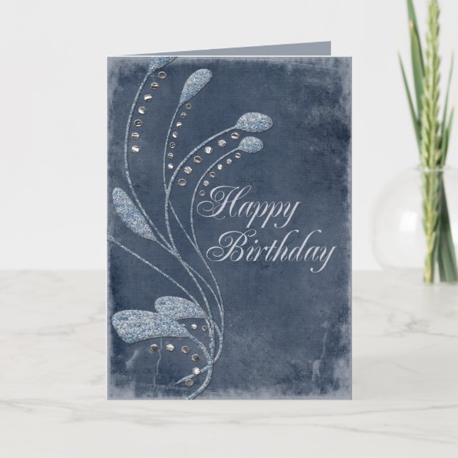 Glitzer Wirbel Geburtstag Karte (Vorderseite)