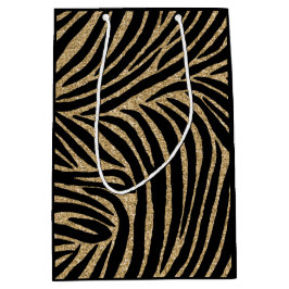 Glitzer Zebra Print Mittlere Geschenktüte