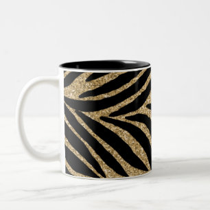 Glitzer Zebra Print Zweifarbige Tasse