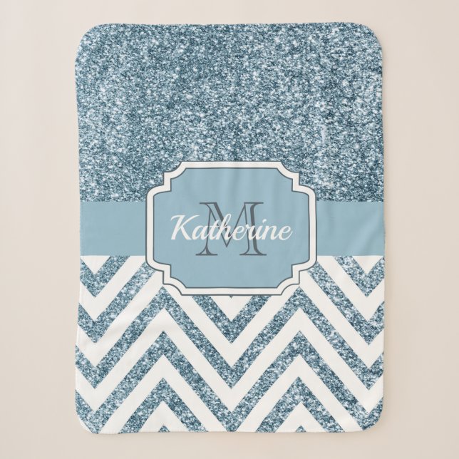 Glitzer Zickzack Sherpadecke (Vorderseite)