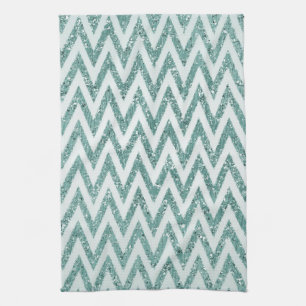 Glitzer Zigzag mit aquamarinen grünen und weißen I Handtuch