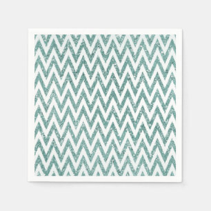 Glitzer Zigzag mit aquamarinen grünen und weißen I Serviette