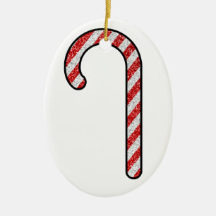 Glitzer-Zuckerstange Keramik Ornament